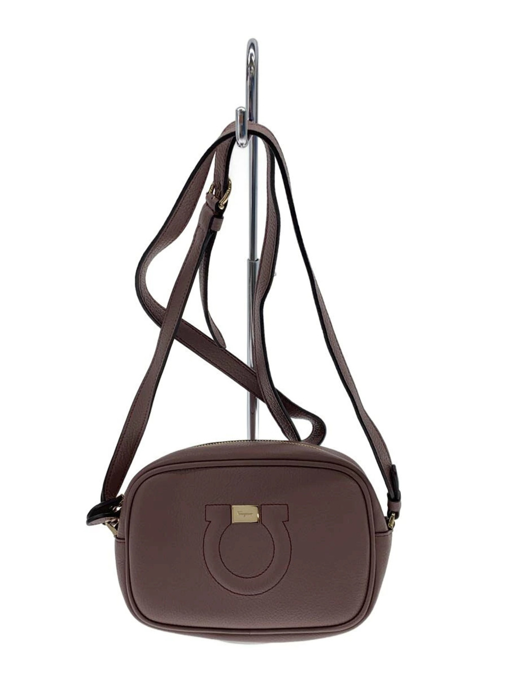 Salvatore Ferragamo Shoulder Bag Gancini Leather Purple